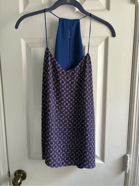 Express Navy Blue and Royal Blue Printed Barcelona tank